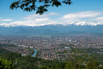 Turin seen from Superga in a sunny day