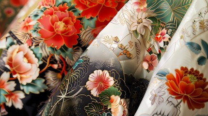Elegant floral patterns on luxurious fabrics