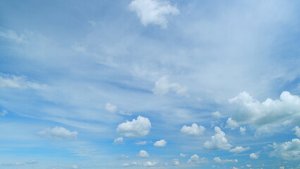 Nature weather blue sky. Beautiful cloud blue sky with clouds. Meteorology topic. Timelapse.
