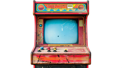 Vintage Arcade Game Machine-Retro Gaming Fun isolated on a transparent background