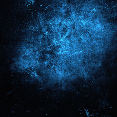 Dark blue grunge scratched background., old wall, trendy texture