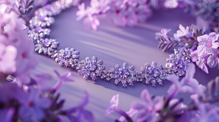 Dazzling accessories set against a soothing lavender background, captured in close-up to emphasize their luminous allure