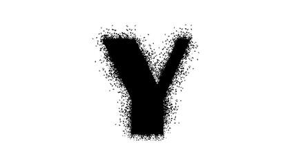 letter Y with Spray Paint Drips, black isolated silhouette © OMIA