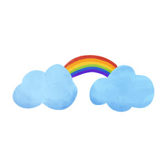 Fototapeta premium Rainbow hand drawn watercolor vector illustration.