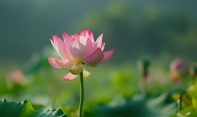 Fototapeta premium there are several lotus flowers blooming in different colors, Generative AI
