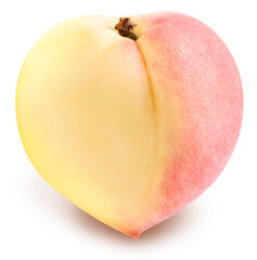 Heart Shape Peach isolated on white background, Fresh Peach on White Background With clipping path.