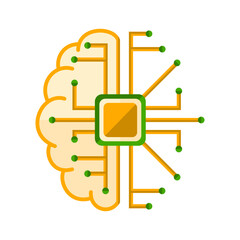 Brain artificial intelligence icon vector design
