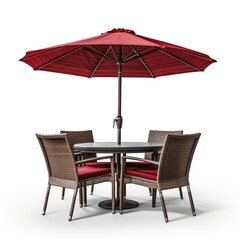 Outdoor dining set maroon