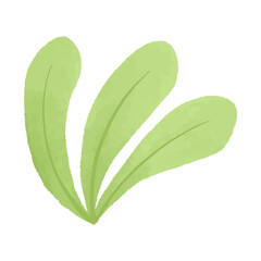 Watercolor vector illustration of a leaf in childish style.