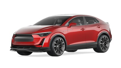 3D rendering of a brand-less generic SUV concept car 
