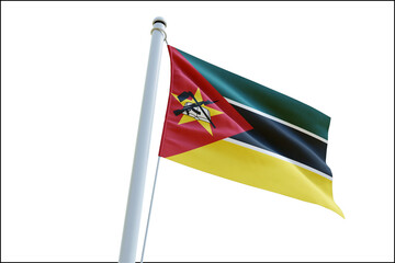 Isolated Mozambique Flag, A flag of wind on a transparnt backgorund.