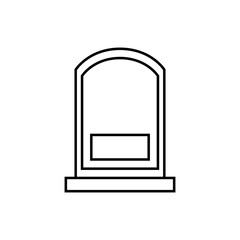 Gravestone icon vector. Grave illustration sign. Tombstone symbol. Rip logo.