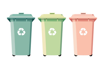 Flat illustration of street trash bins