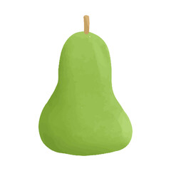 Watercolor vector illustration of a pear in childish style.