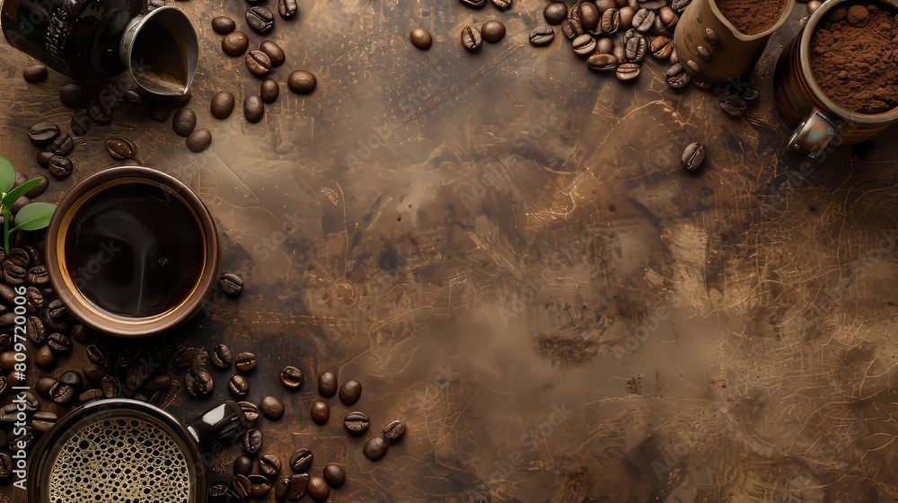 Poster Coffee-themed layout with open space for adding your own elements
