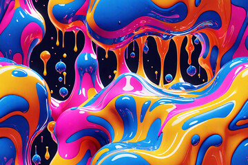 Fototapeta premium Abstract 3D fluid Endless background. Seamless colorful pattern.