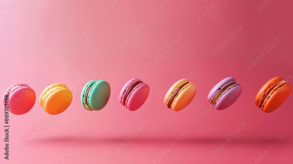 Aufkleber contemporary design of levitating macarons arranged in a linear pattern