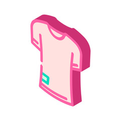 longline tee streetwear cloth fashion isometric icon vector. longline tee streetwear cloth fashion sign. isolated symbol illustration