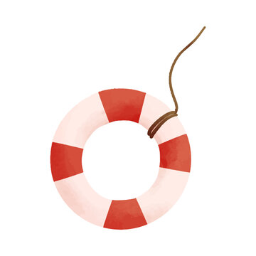 recommend clip art: Watercolor vector illustration of a lifeline in childish style.