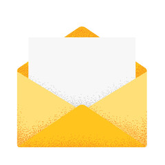 Open yellow envelope illustration, noise effect