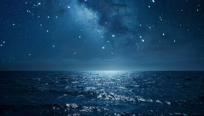 Amazing starry sky over sea at night