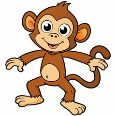 Cartoon Monkey Illustration, Cartoon Art