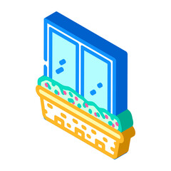 Obraz premium window boxes urban gardening isometric icon vector. window boxes urban gardening sign. isolated symbol illustration