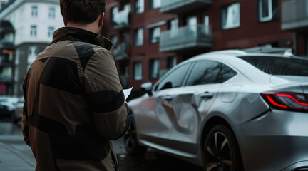 Fototapeta premium young insurance agent taking notes on a notebook