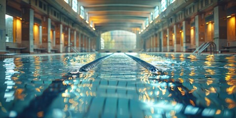 empty swimming pool ready for Olympics