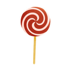 Watercolor vector illustration of a lollypop in childish style.