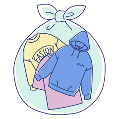 洋服の入ったビニール袋、ゴミ袋