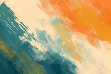 gradually blended abstract soft gradient brush stroke grunge effect colorful blue green orange mustard beige background digital illustration