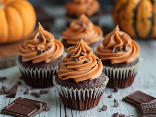 Dark Aesthetic Cupcakes for Halloween Party Decor Generative AI