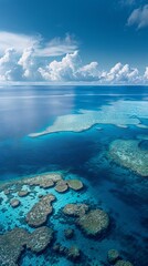 Pristine coral atolls surrounded by azure waters
