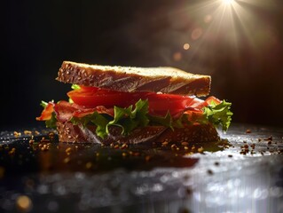 Whimsical Butterfly on a Sandwich, Perfect for Food Blogging Generative AI