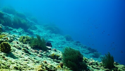 Obraz premium Underwater seascape with coral reef