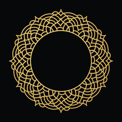 Decorative mandala with golden colour circle design frame , mandala background