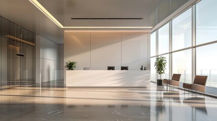 Sleek and minimalist decor featuring open areas for your promotional materials