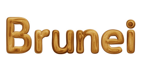 Wooden Brunei text for country concept