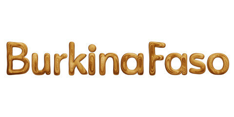 Wooden Burkina Faso text for country concept