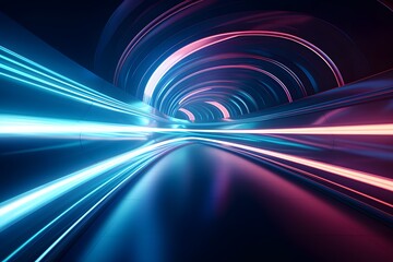 Futuristic 3D motion lines high speed beams abstract blur background For Social Media Post Size
