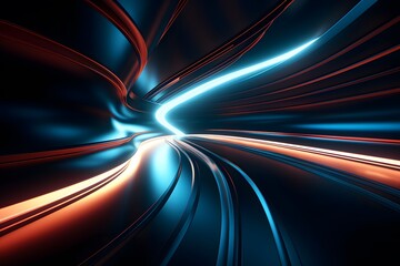 Futuristic 3D motion lines high speed beams abstract blur background For Social Media Post Size
