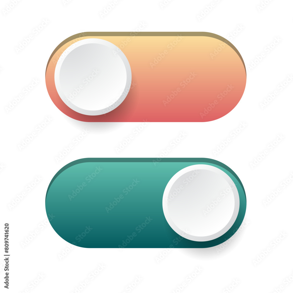 Poster on and off toggle switch buttons template for ui design.