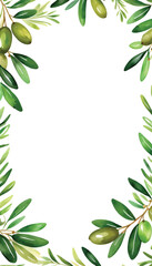 Obraz premium Olive leaves frame border blank invitation3