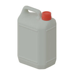 white plastic jug bottle with lid isolated - transparent background