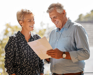People, home and happy with contract or paperwork for new house, property and ownership as real...