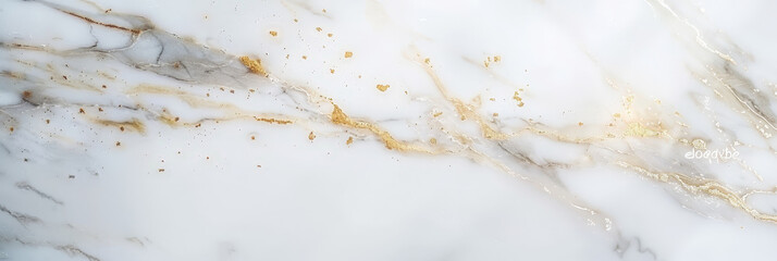 White marble background with golden veins, banner