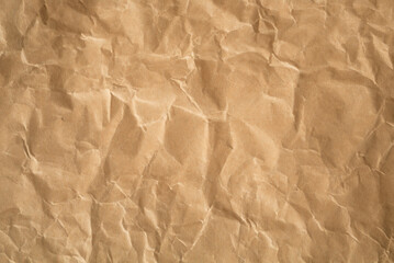 Textured Background, Recycled Crumpled Brown Paper Surface