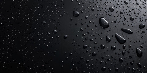 water droplets on a black background, water texture surface, water drop texture on black background