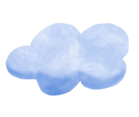 Cloud hand drawn watercolor illustration.